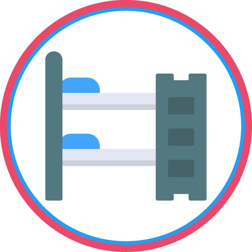 Bunk Bed Flat Circle Icon vector