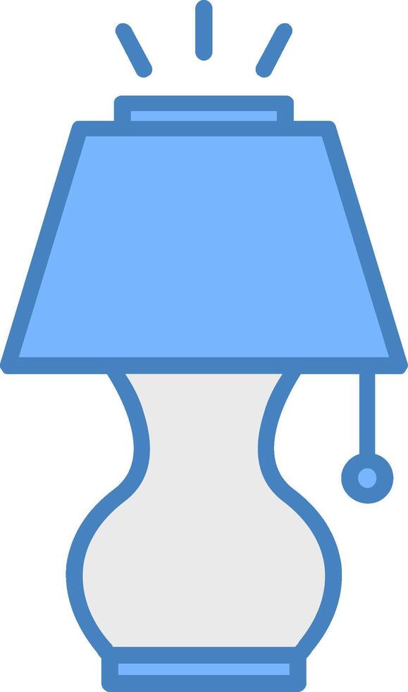 Lamp Line Filled Blue Icon vector