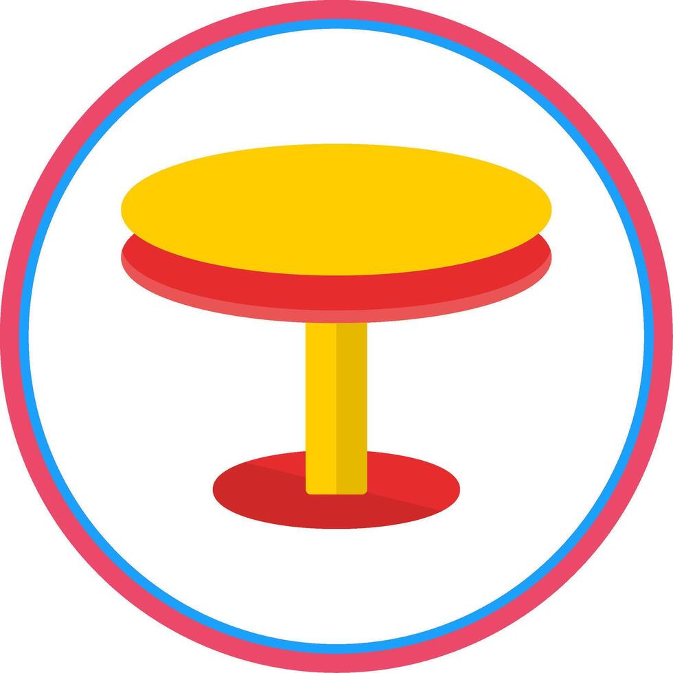 Round Table Flat Circle Icon vector