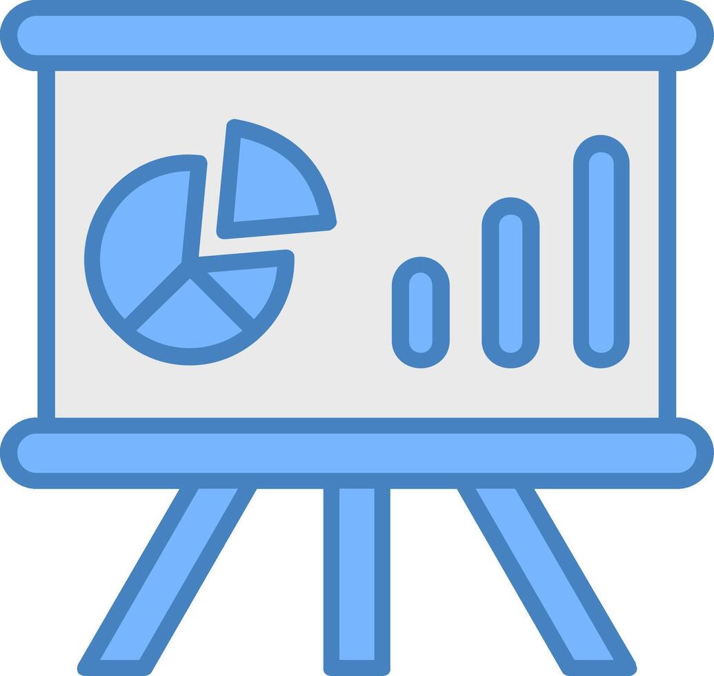 Whiteboard Line Filled Blue Icon vector