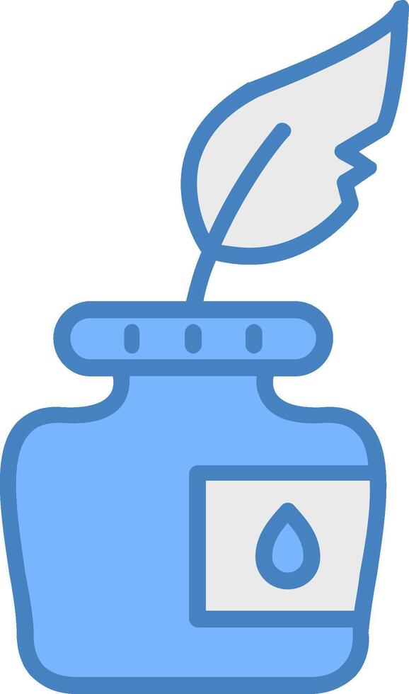 Ink Line Filled Blue Icon vector