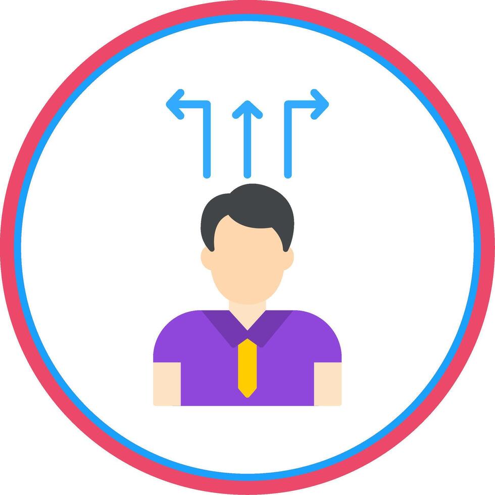 Decision Making Flat Circle Icon vector