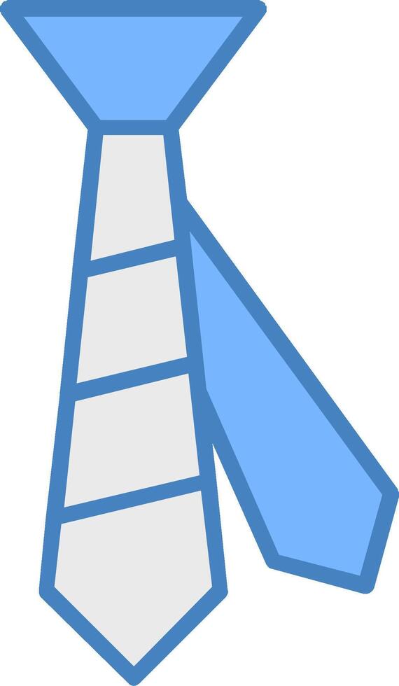 Tie Line Filled Blue Icon vector