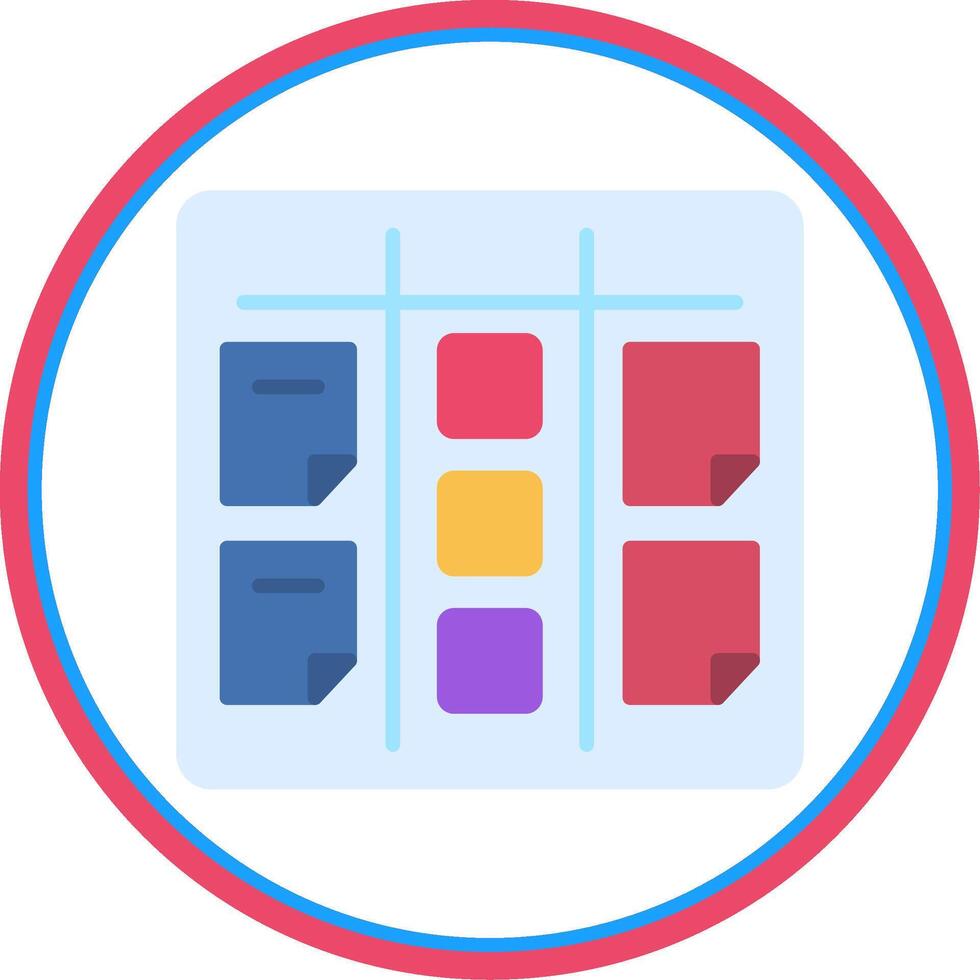 Kanban Flat Circle Icon vector