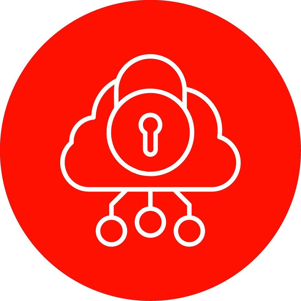 Security Cloud Multi Color Circle Icon vector