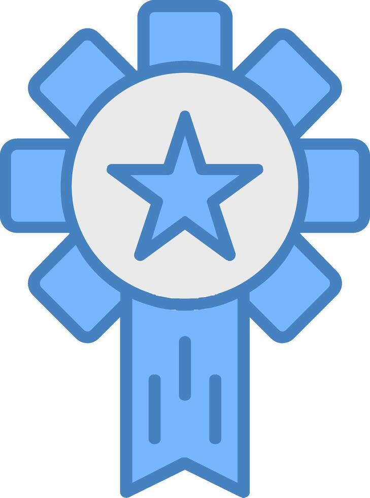 Award Line Filled Blue Icon vector