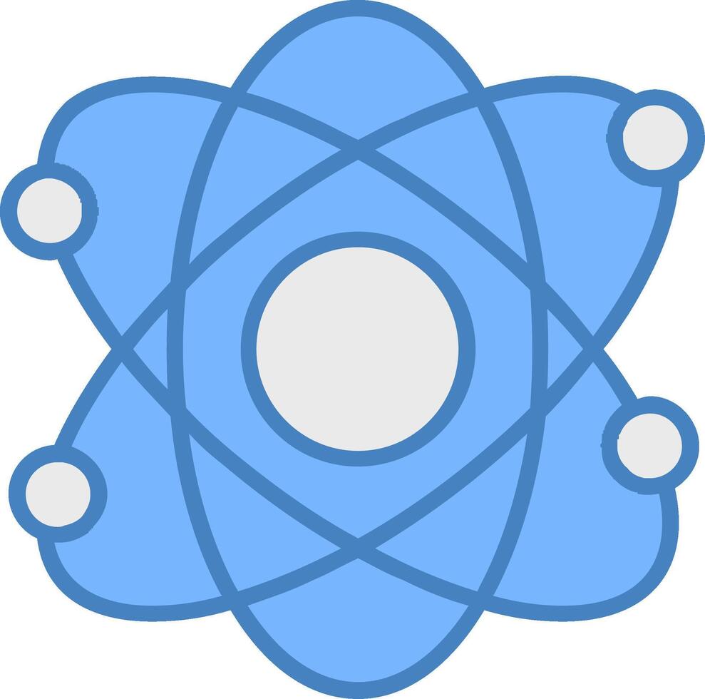 Atomic Line Filled Blue Icon vector
