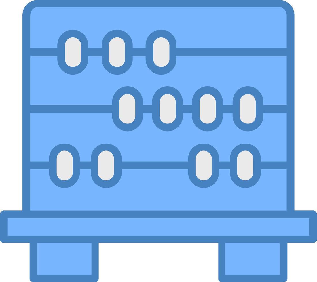 Abacus Line Filled Blue Icon vector