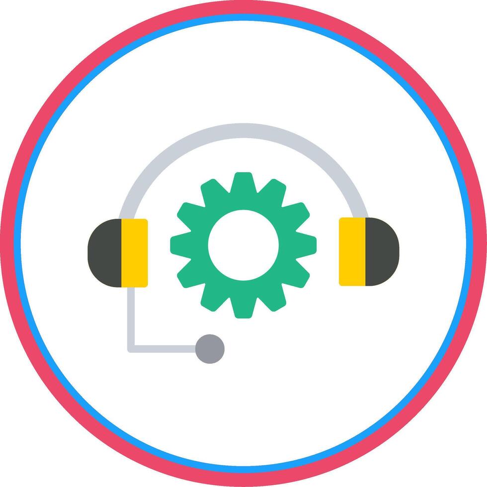 Support Flat Circle Icon vector