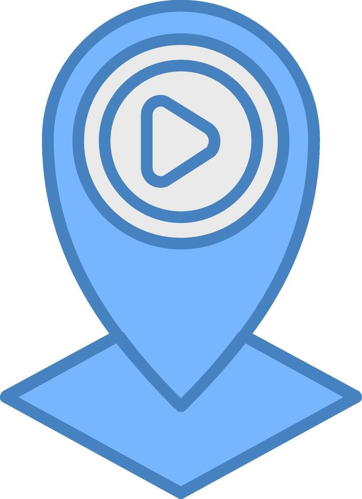 Location Line Filled Blue Icon vector