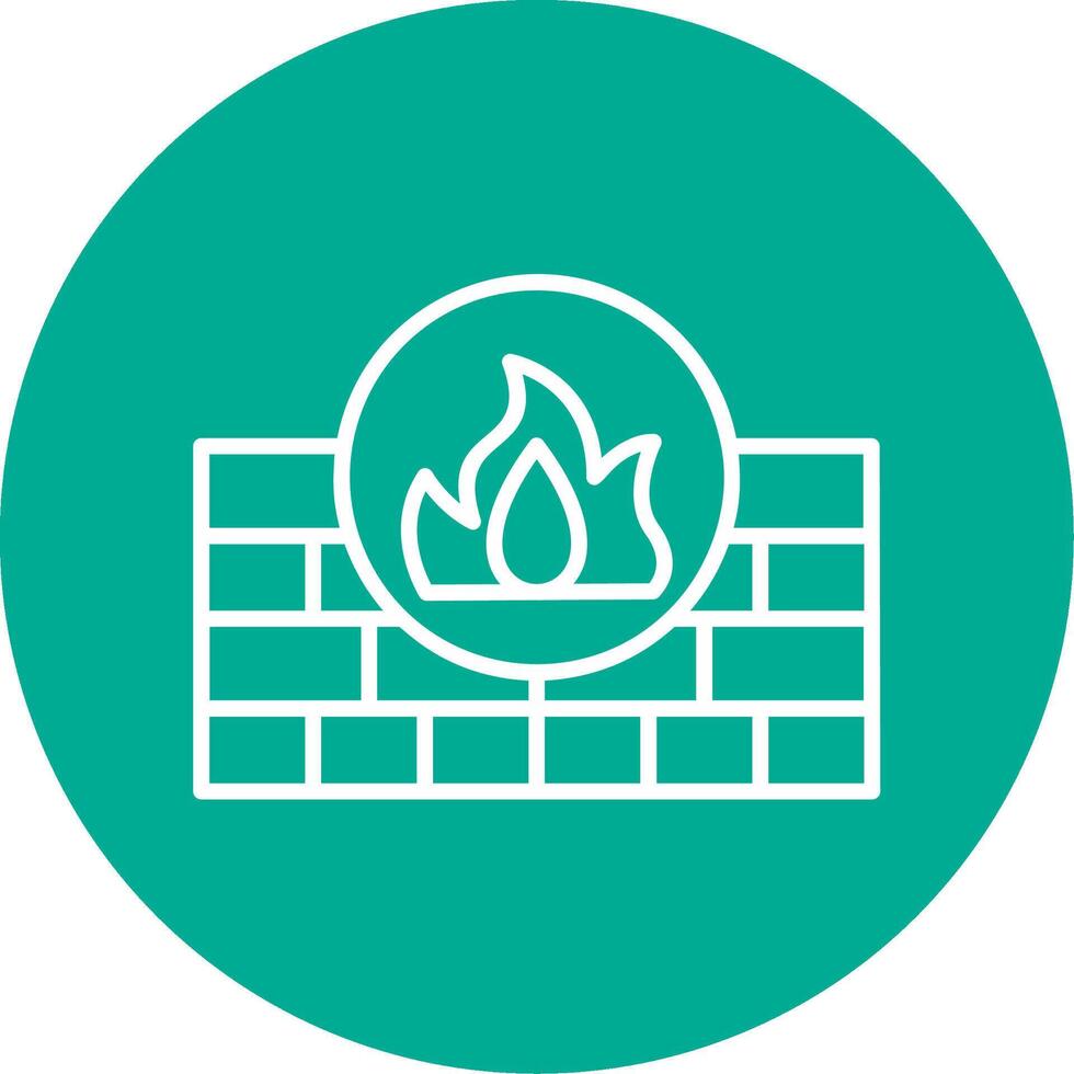 Firewall Multi Color Circle Icon vector