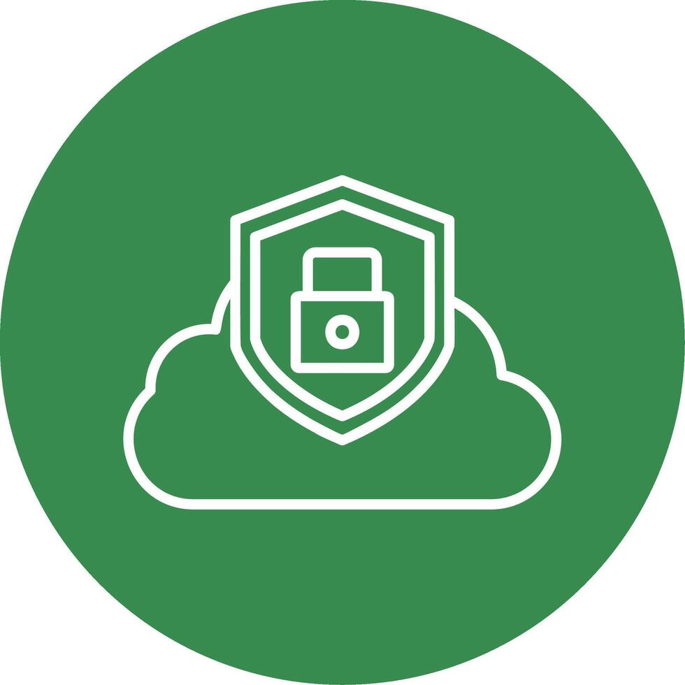 Cloud Security Multi Color Circle Icon vector