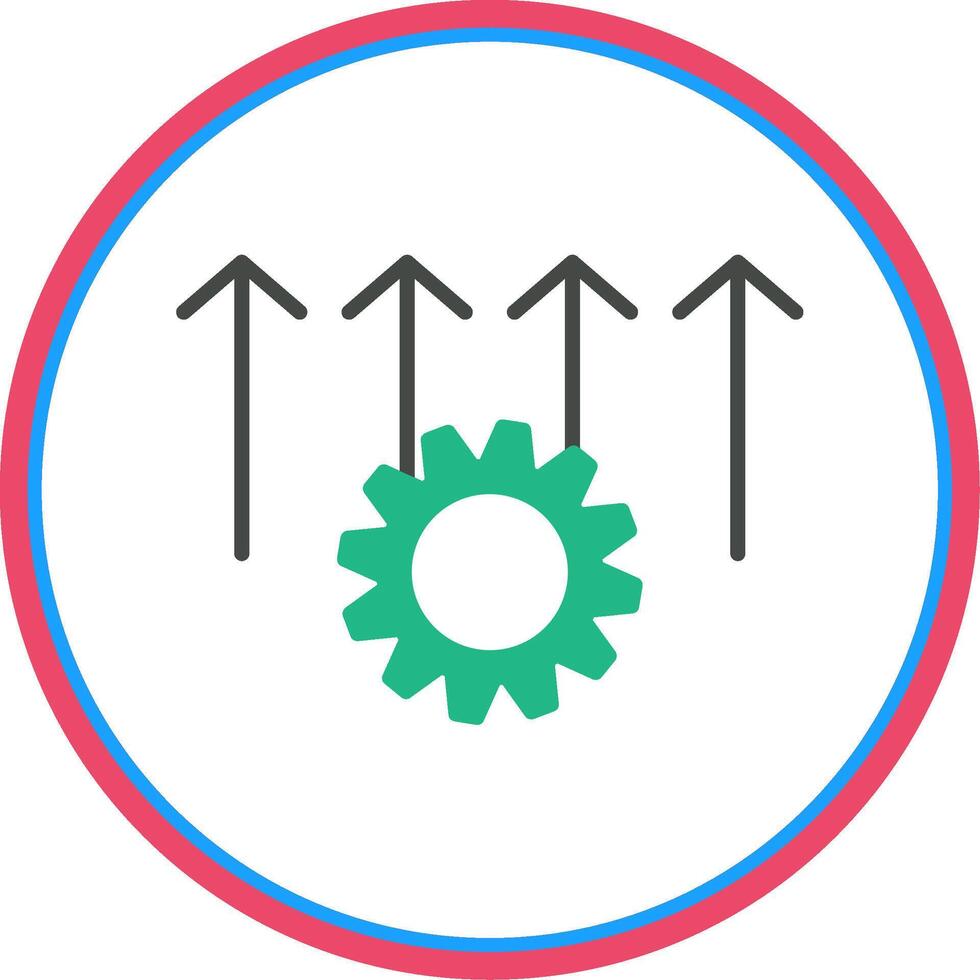 Process Improvement Flat Circle Icon vector
