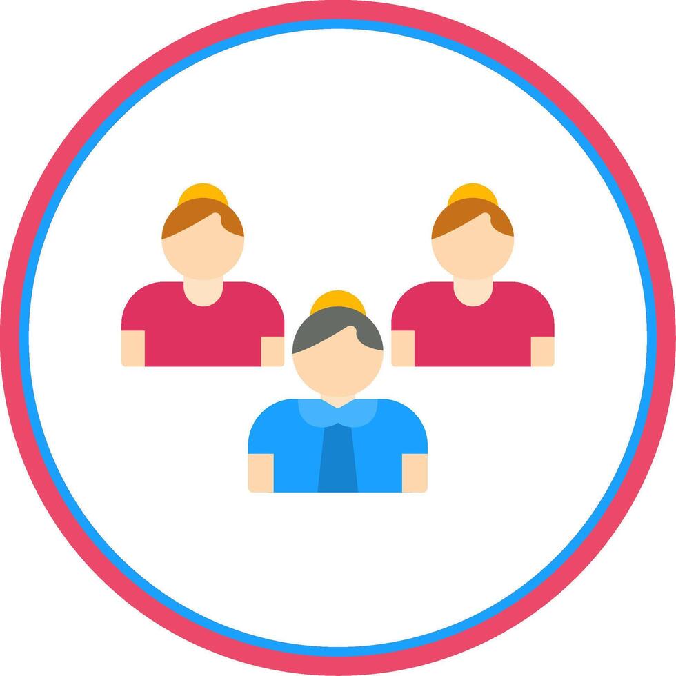 Team Flat Circle Icon vector