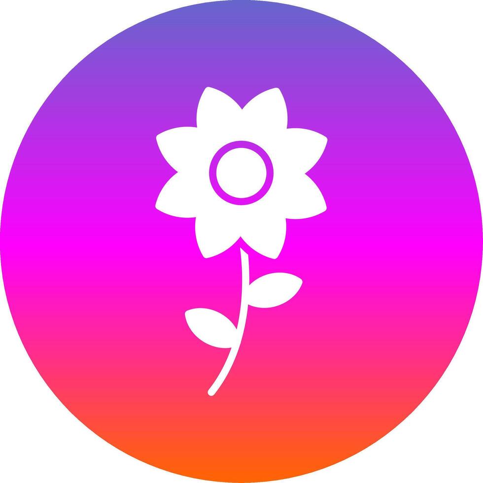 Flower Glyph Gradient Circle Icon Design vector