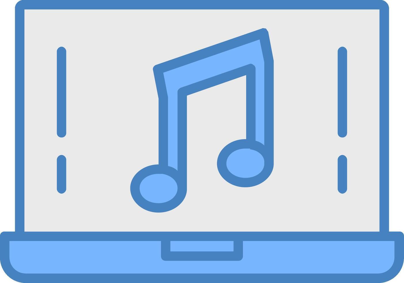Music Line Filled Blue Icon vector
