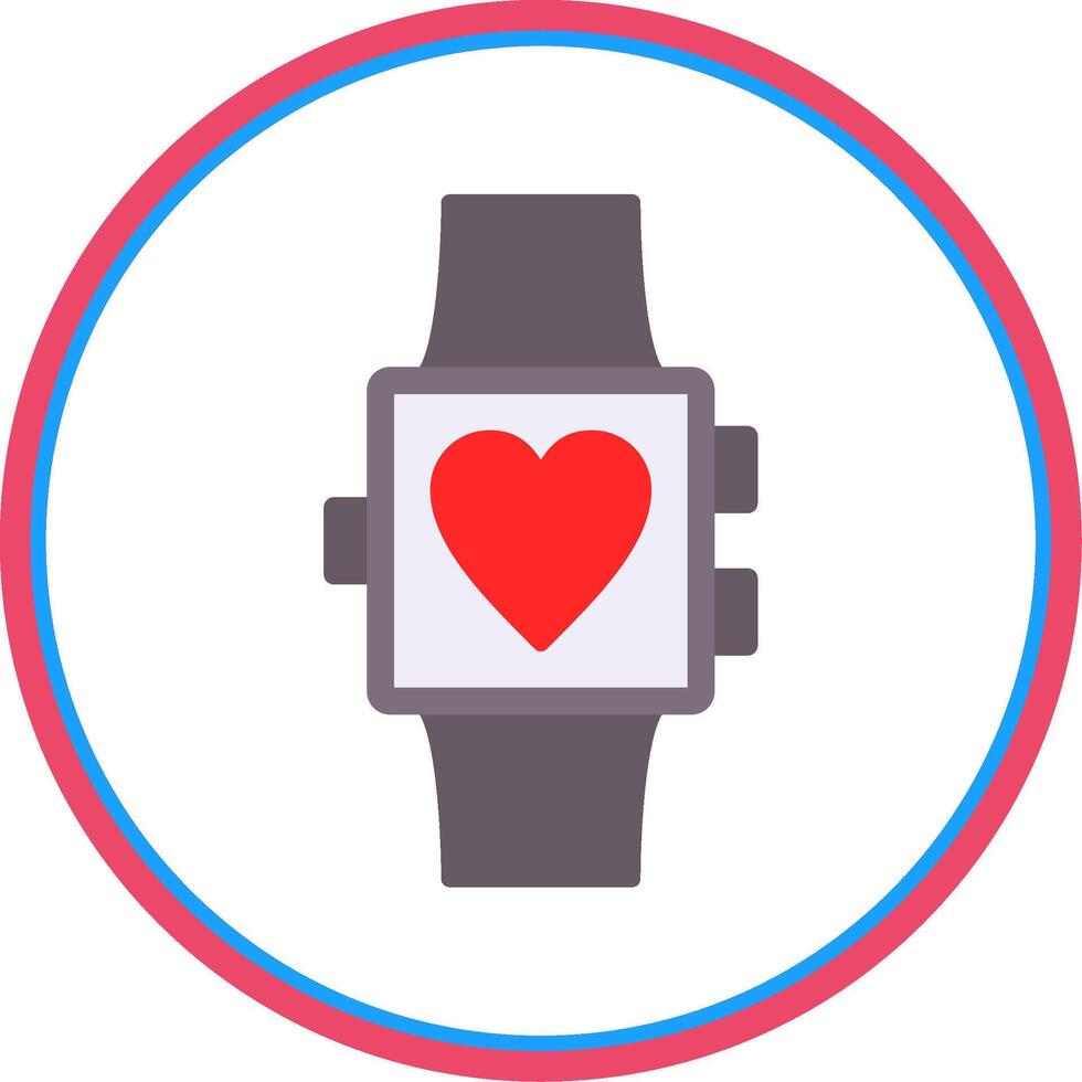 Smartwatch Flat Circle Icon vector