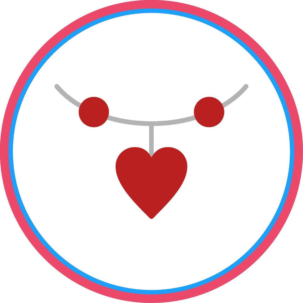 Heart Flat Circle Icon vector