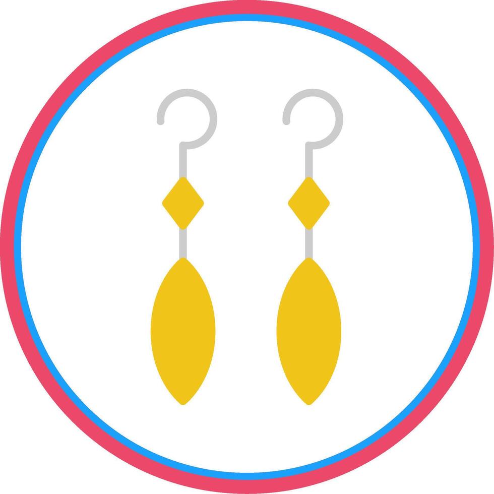 Earring Flat Circle Icon vector