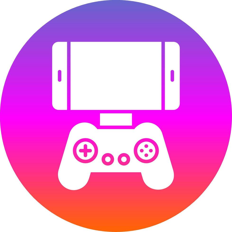 Mobile Game Glyph Gradient Circle Icon Design vector