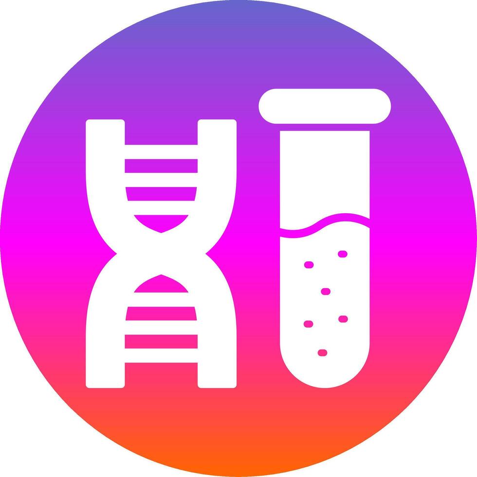Dna Glyph Gradient Circle Icon Design vector