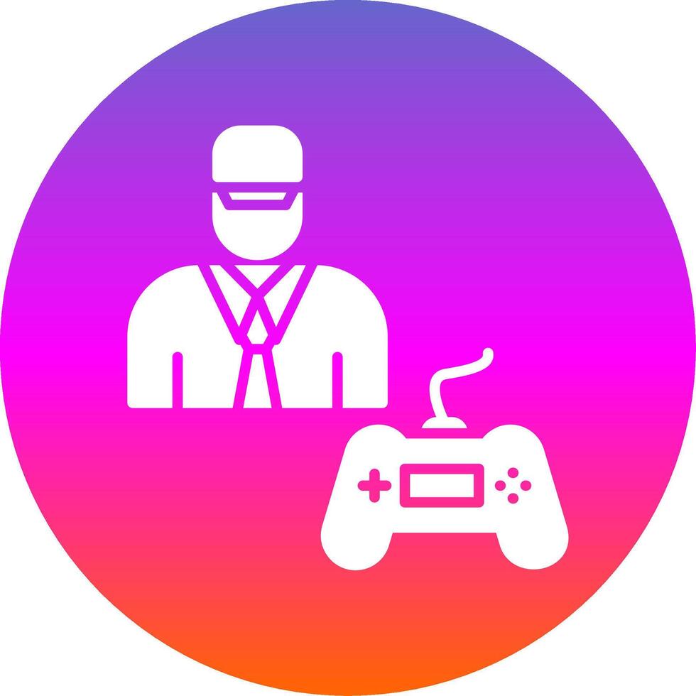 Gamer Glyph Gradient Circle Icon Design vector