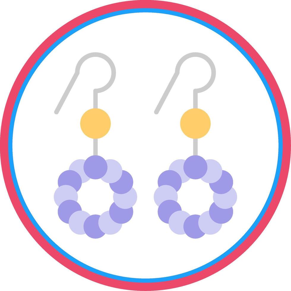 Earrings Flat Circle Icon vector