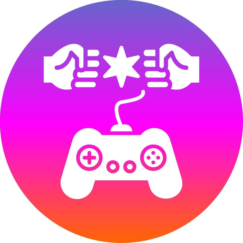 Fighting Glyph Gradient Circle Icon Design vector