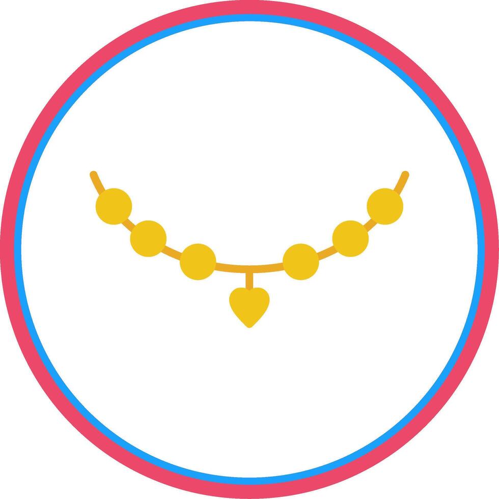 Necklace Flat Circle Icon vector