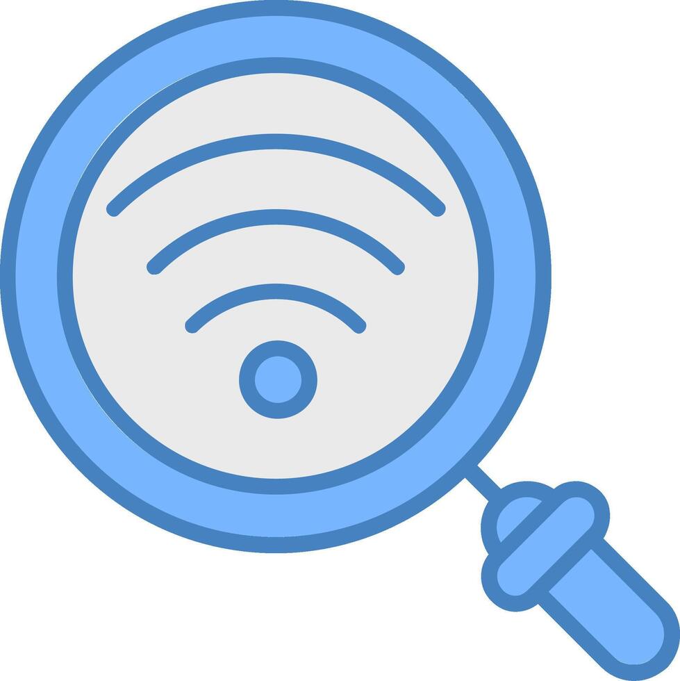 Wifi Line Filled Blue Icon vector