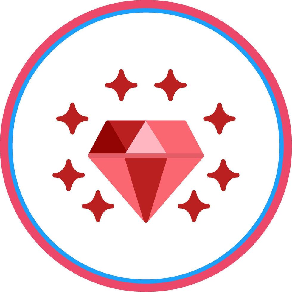 Gemstone Flat Circle Icon vector