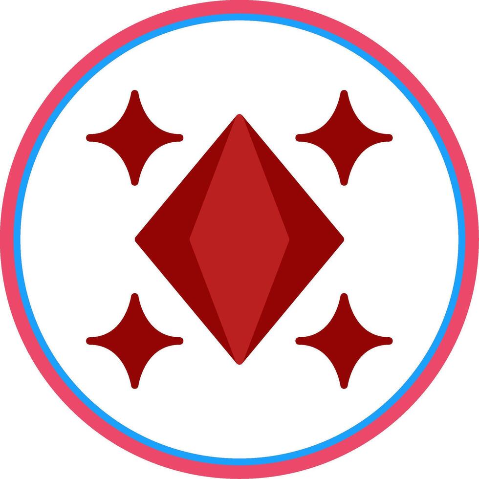 Crystal Flat Circle Icon vector