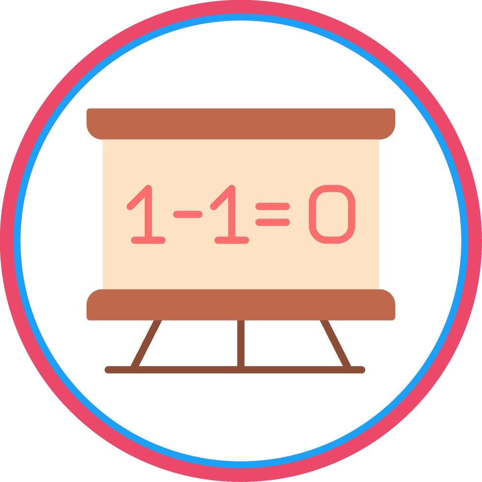 Maths Flat Circle Icon vector