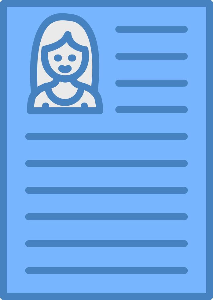 CV Line Filled Blue Icon vector