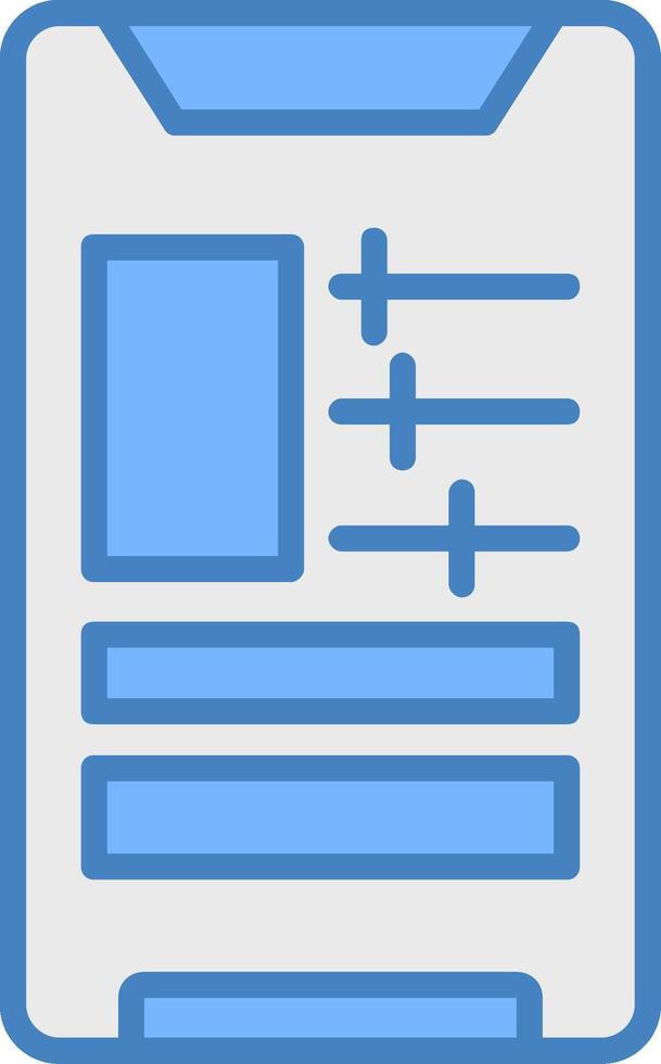 Smartphone Line Filled Blue Icon vector