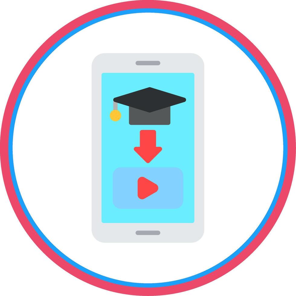 Educational Flat Circle Icon vector