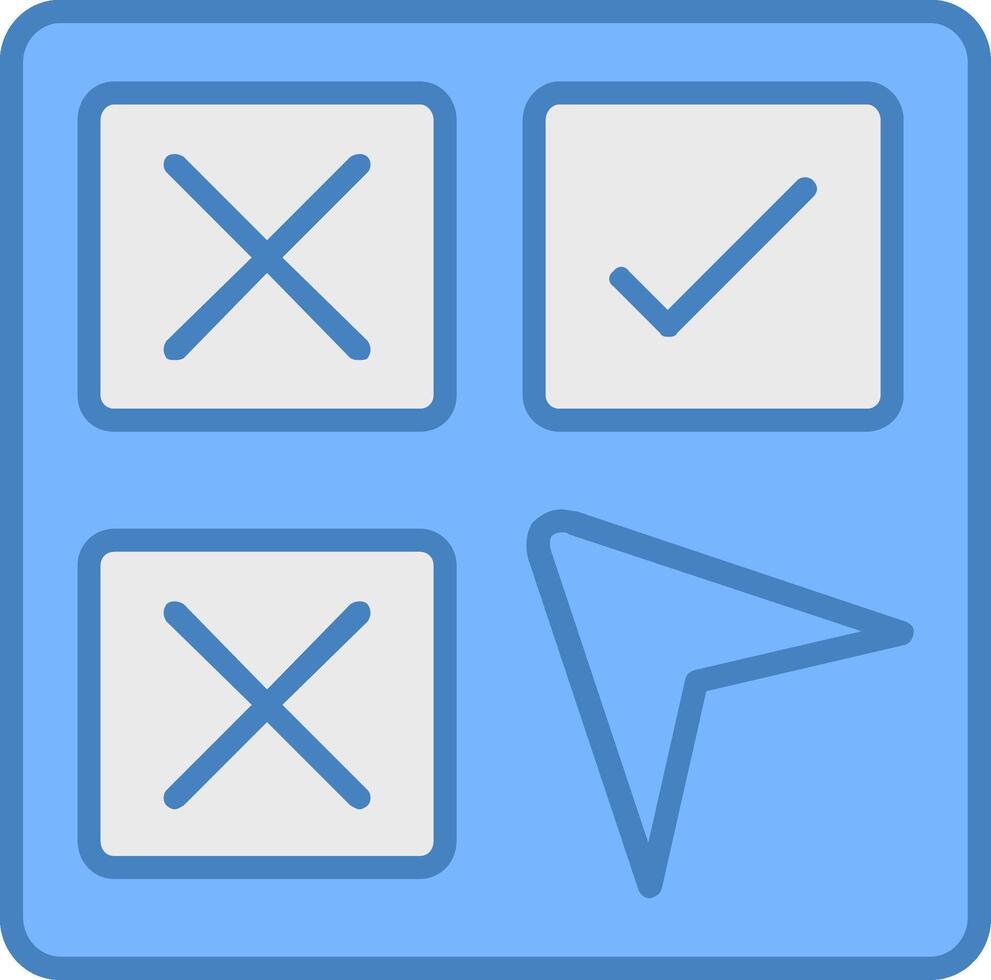 Selection Line Filled Blue Icon vector