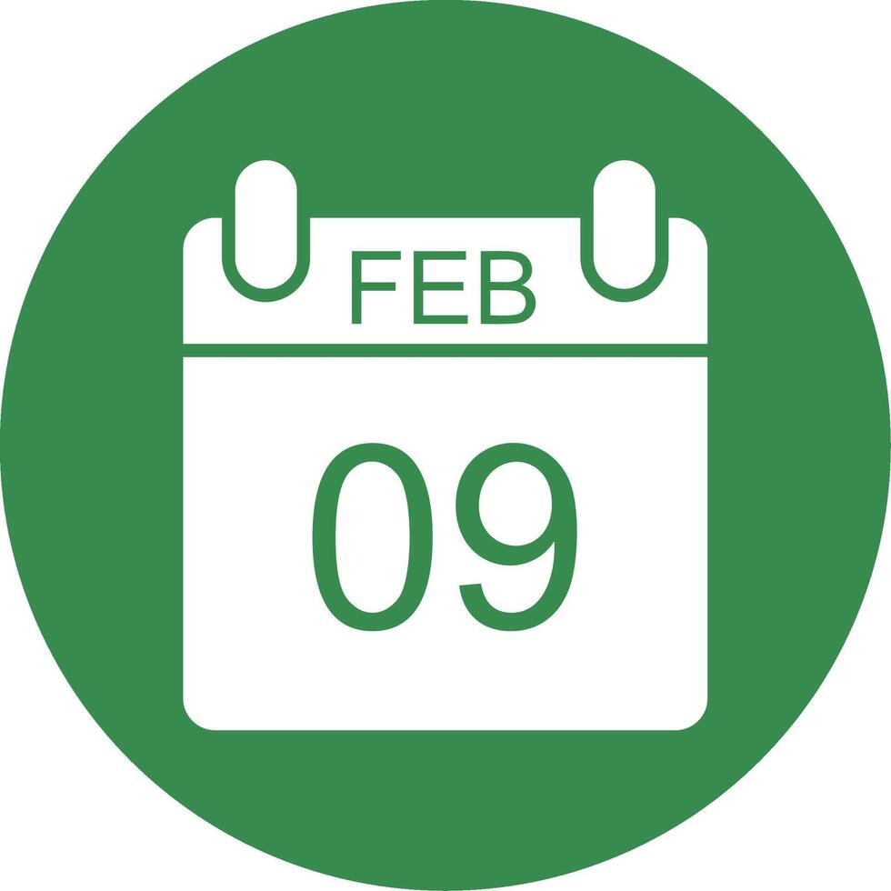 February Multi Color Circle Icon vector