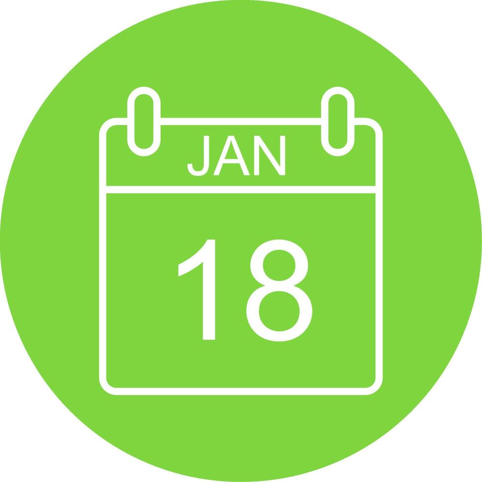 January Multi Color Circle Icon vector