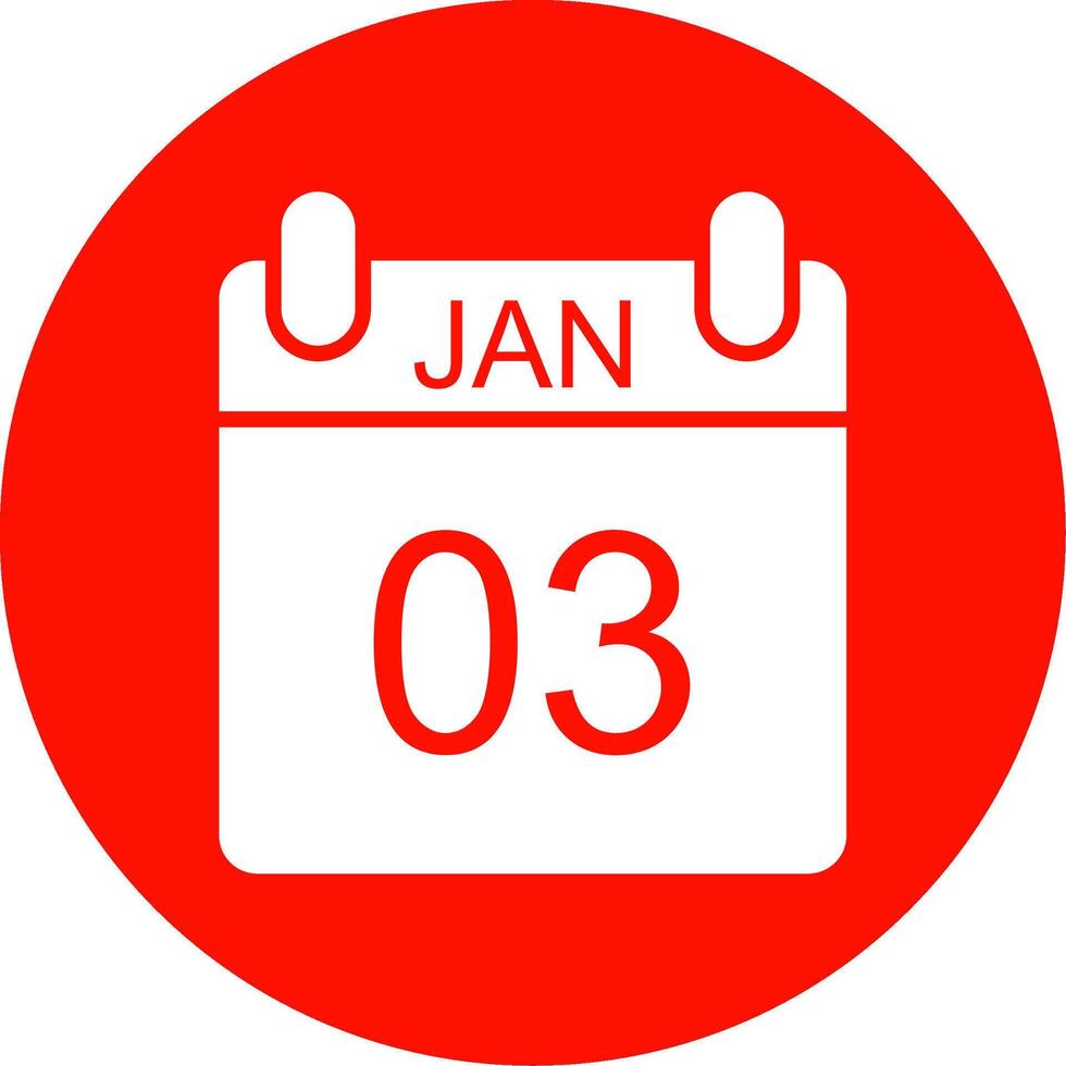 January Multi Color Circle Icon vector