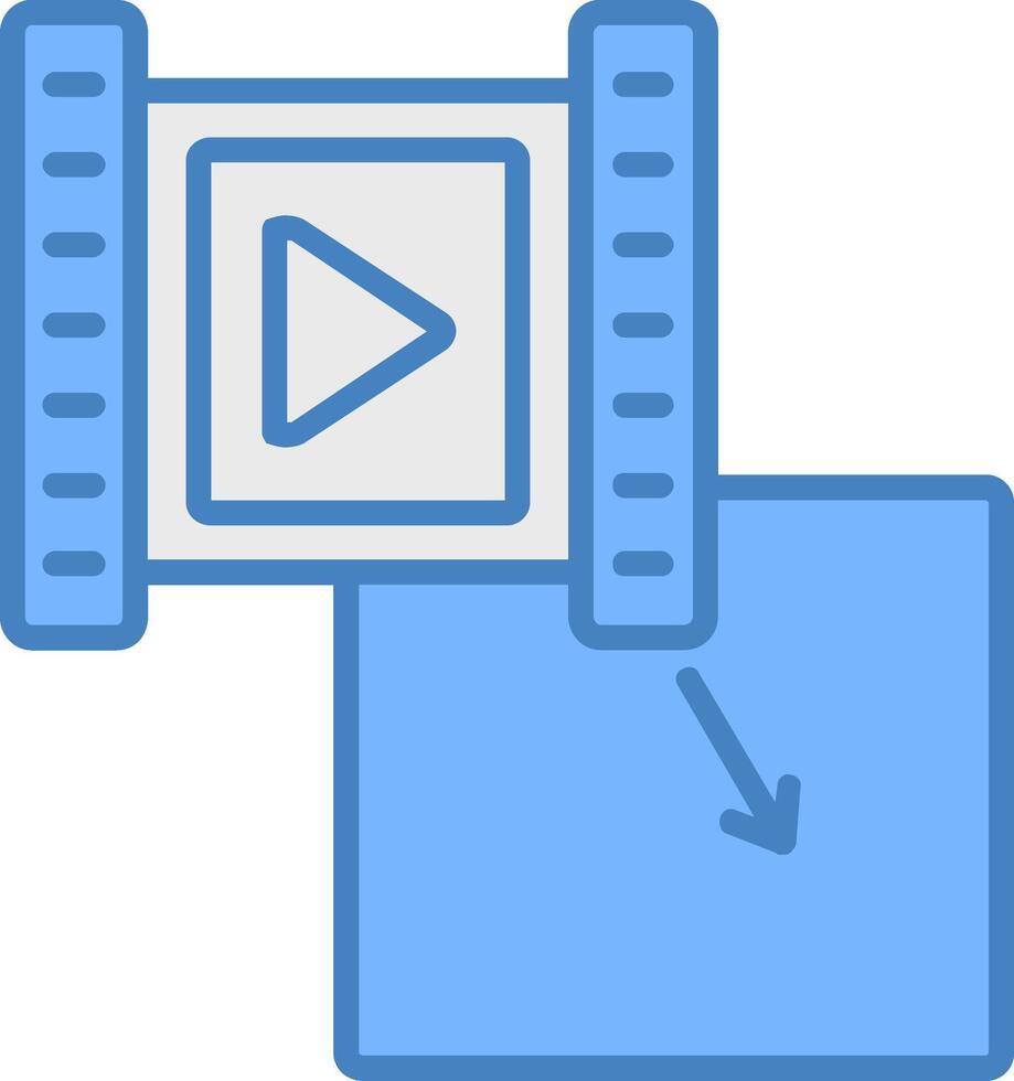 Footage Line Filled Blue Icon vector