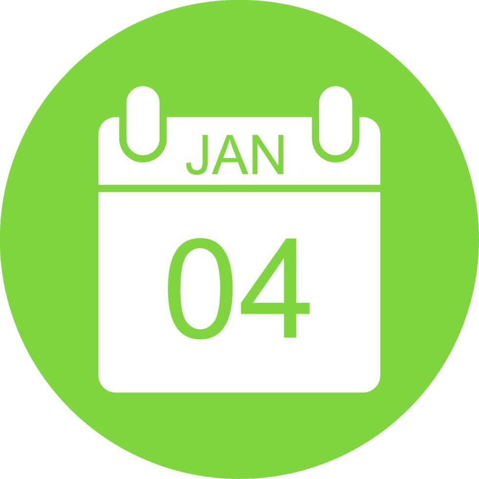 January Multi Color Circle Icon vector