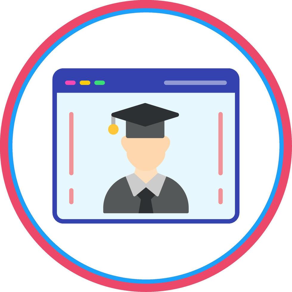 Student Flat Circle Icon vector