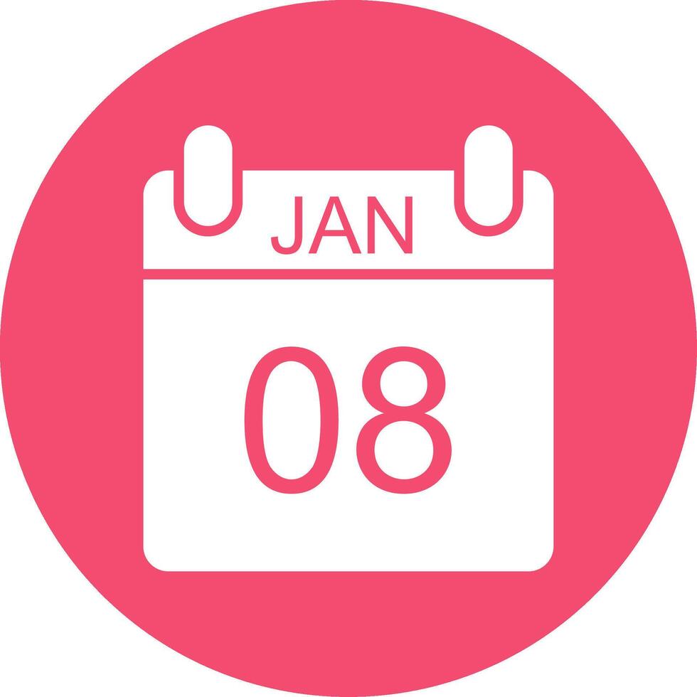 January Multi Color Circle Icon vector