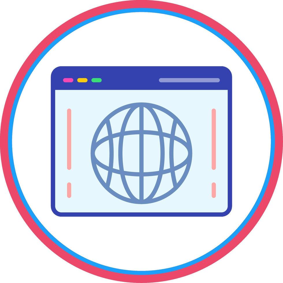 Web Portal Flat Circle Icon vector