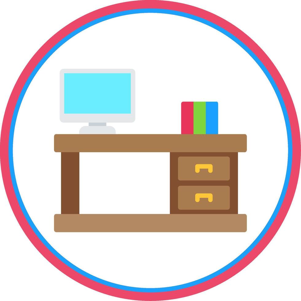 Work Space Flat Circle Icon vector