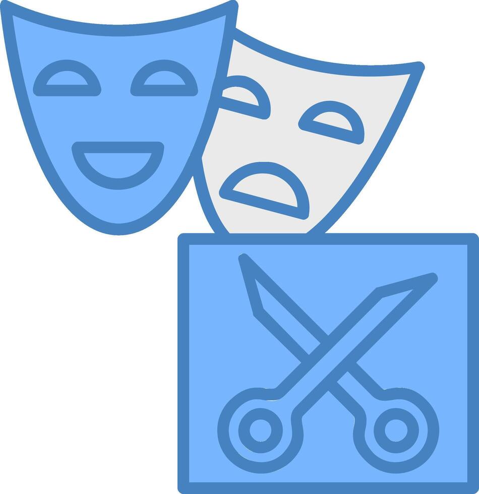 Drama Line Filled Blue Icon vector