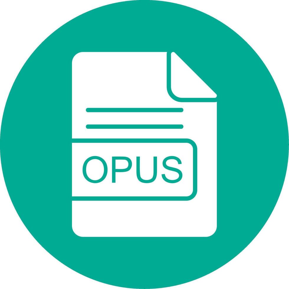OPUS File Format Multi Color Circle Icon vector