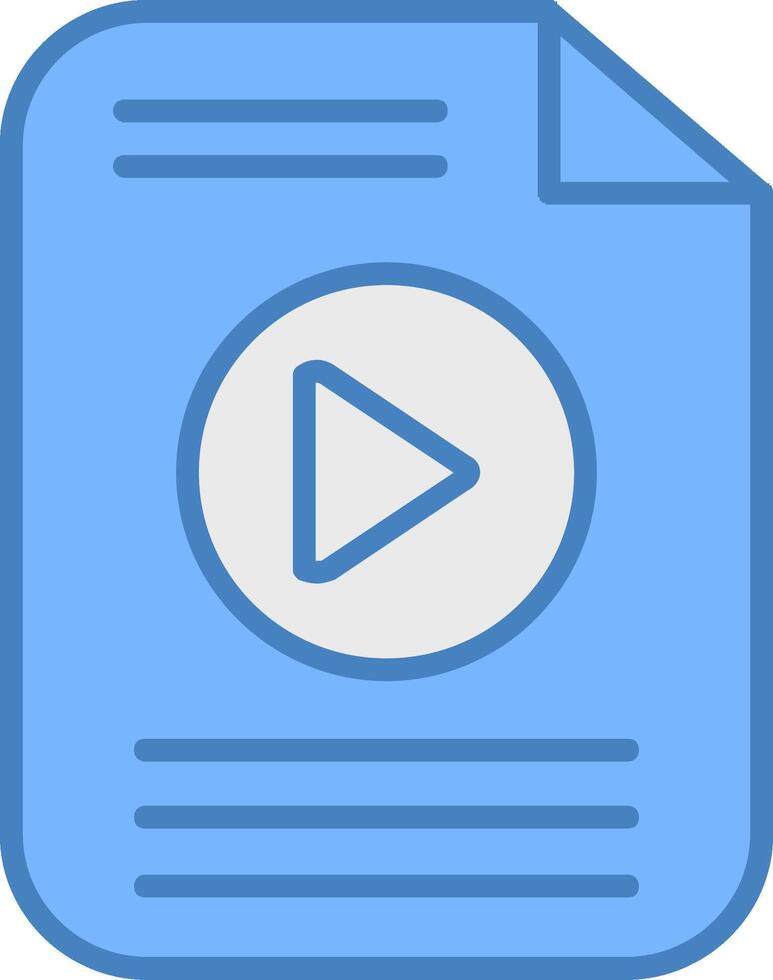 File Line Filled Blue Icon vector