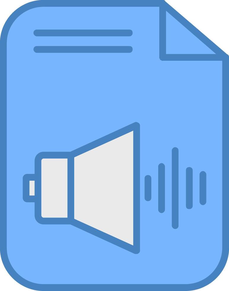 Audio File Line Filled Blue Icon vector